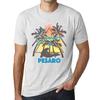 Men’s Vintage Tee Shirt Graphic T Shirt Summer Triangle Pesaro Vintage White