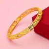 Gold Color Patterned Closed Bracelet Women's Solid Best Friend Bracelet Jewelry