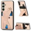 For Samsung Galaxy S25+ Case with K-Shaped Kickstand Leather Phone Back Cover