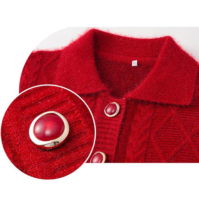 Утолщенный лацкан. Материнская одежда. Вязаный свитер. Кардиган. Свитер для среднего и пожилого возраста. Весенняя одежда.