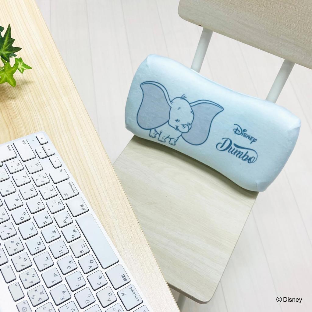 MORIPiLO Morishita подушка из пены с эффектом памяти Disney Dumbo 15x31 см, поясничная поддержка, поддержка спины, мягкая игрушка, подушка с изображением персонажей, пастельно-голубая 4621193