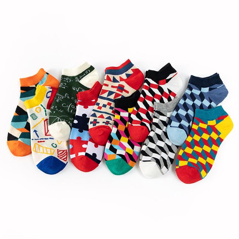 6 Pairs Fashion Colorful Harajuku Cute Unisex Casual Socks Funny Women Short Socks