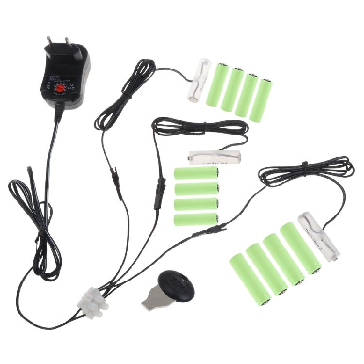 3in1 3V-12V Power Supply LR6 AA Battery Eliminator for Remote Controls LED Lamps Toy Replace 2-8pcs AA 1.5V Battery