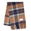Inner Mongolian Cashmere Large Stole Check Fawn 200cm X 60cm Cashmere Unisex [Makokka] 100% Women's Men's