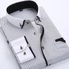 Floral Button Down Men Shirt Male Long Sleeve Shirts Casual Slim Fit Black Man Clothes Dress Shirts