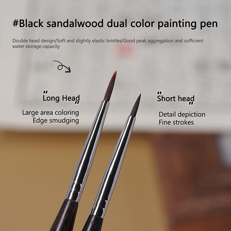Двойная головка для дизайна ногтей Кисть для рисования сандалового дерева Гелевая ручка для рисования Ручка для маникюра Насадка для удлинения