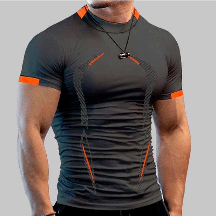 Summer Men's Fitness Sports Training Breathable Short-sleeved European Size Quick Drying Clothes Men's Sports Fashion Short-sleeved T-shirt