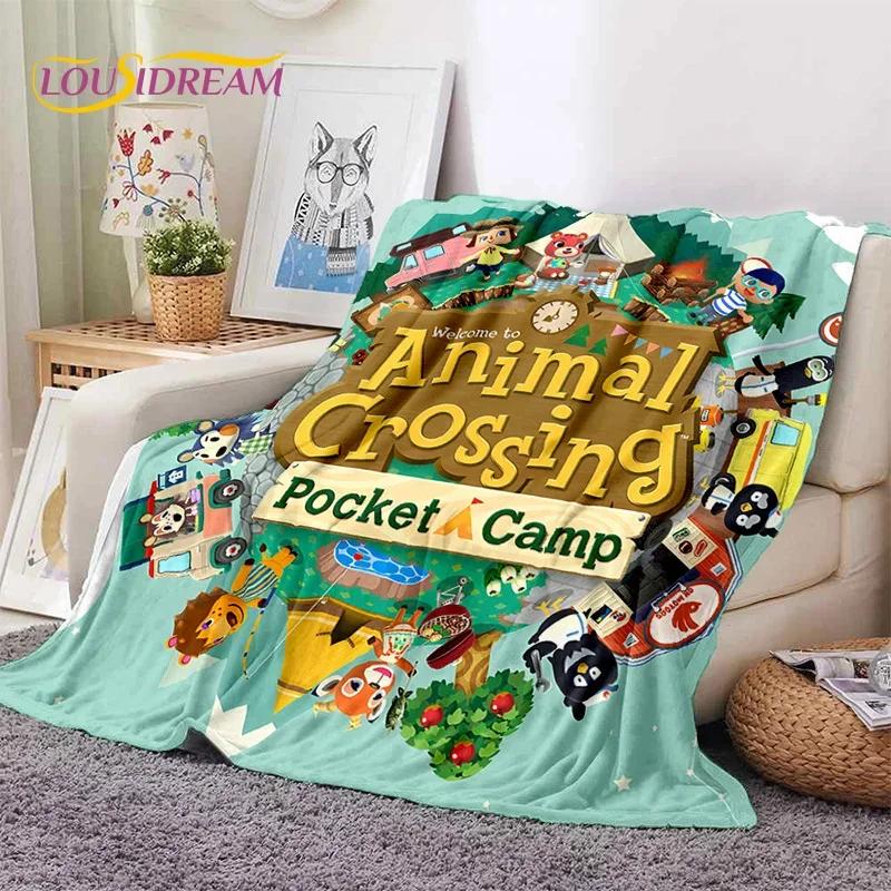 Cute Crossing New Horizons Cartoon Soft Flannel Blanket for Bed Bedroom Sofa Picnic,Throw Blanket for Cover Outdoor Leisure Gift