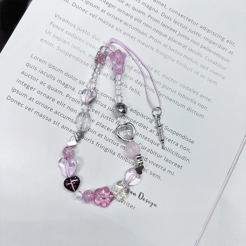 Y2K Сердце Цветок Бисерный Шарм Ремешок для телефона Шнурок Брелок Защита от потери Для Airpods Coase Ccd Подвеска