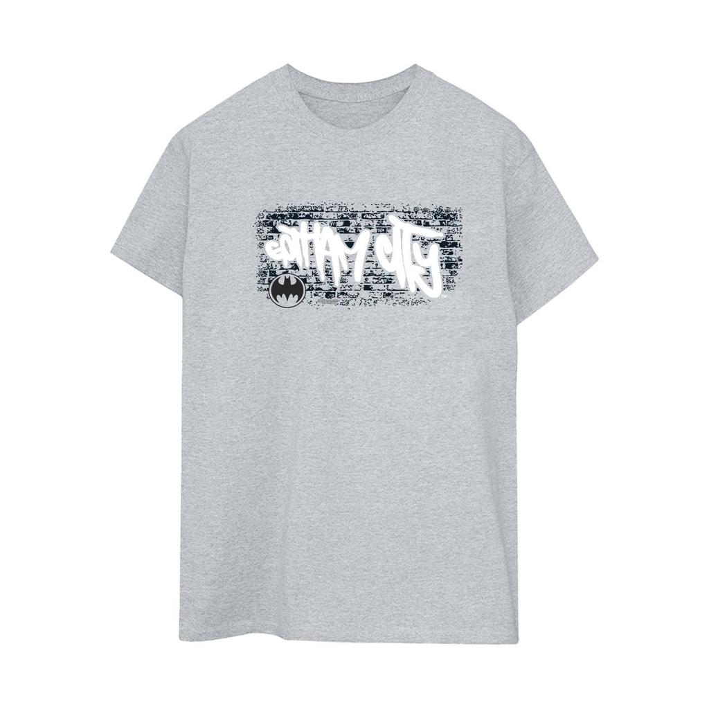 DC Comics Womens/Ladies Batman Gotham City Graffiti Cotton Boyfriend T-Shirt