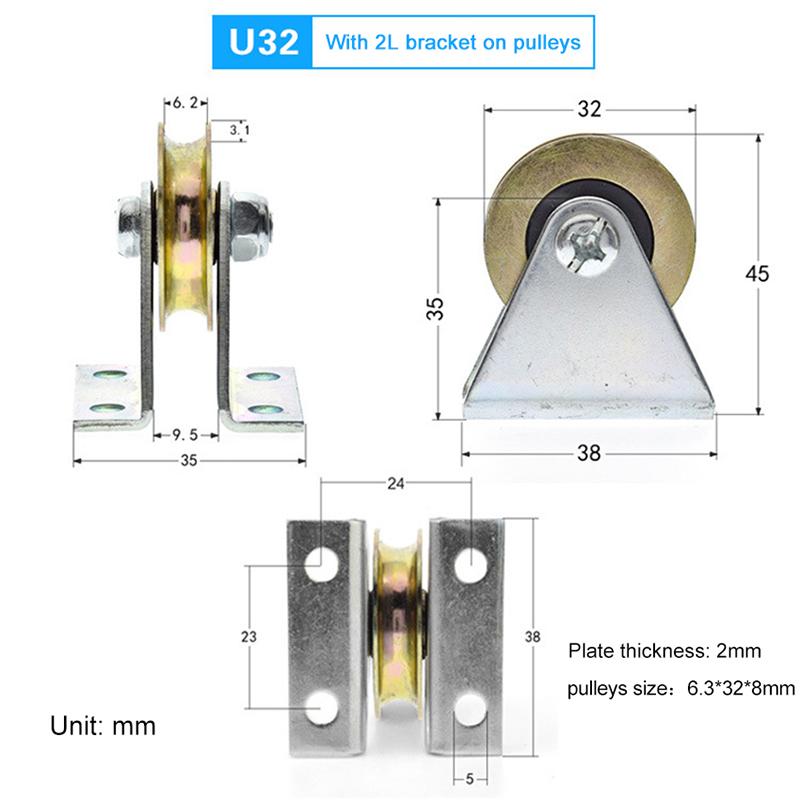 1 комплект кронштейна шкива троса фиксированный ролик над линией подвесное колесо направляющее колесо