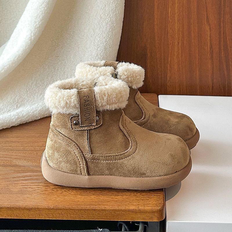 Warm Cotton Camel Snow Boots for Babies and Girls - Winter 2025 Edition with Extra Velvet Lining
