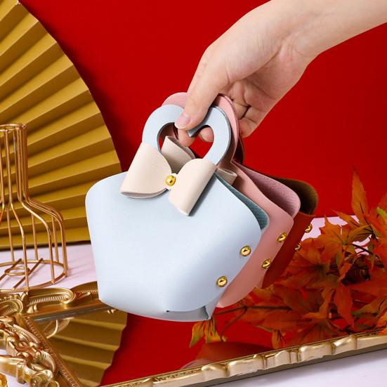 5 шт. подарочный пакет, удобная красочная мини-сумочка из искусственной кожи, сумки для конфет для вечеринок, свадебных украшений