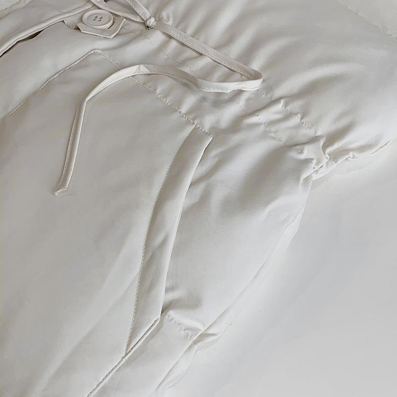 Осень-зима для женщин воротник с капюшоном с длинным рукавом сплошной цвет шнурок свободное теплое пальто свободная куртка