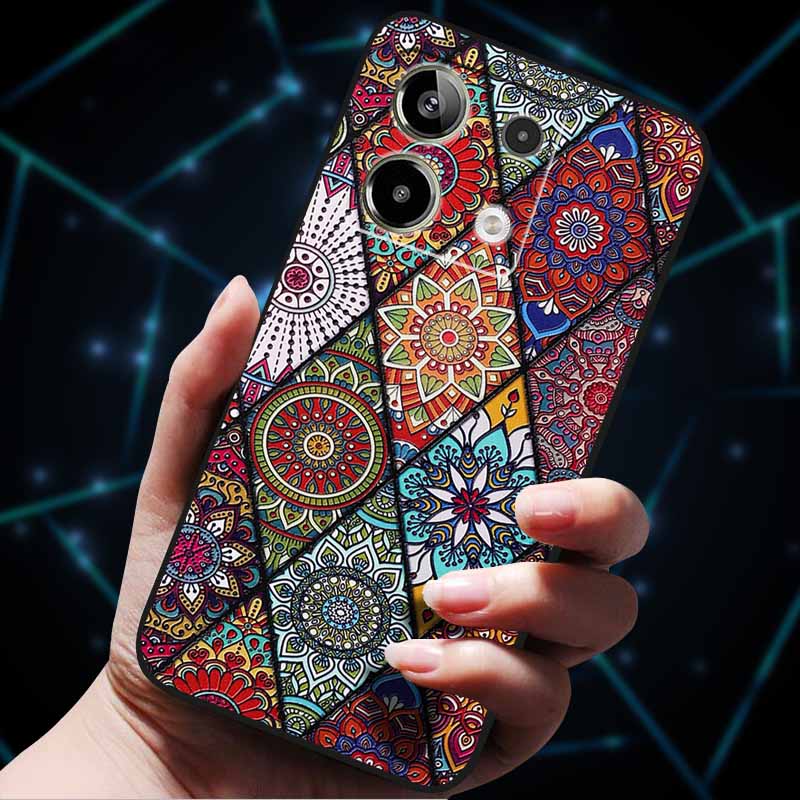 3D Цветочные тисненые чехлы для Redmi Note 13 Чехол Note13Pro 5G Мягкие силиконовые чехлы для телефона для Redmi Note 13 Pro Plus Задняя крышка Сумка