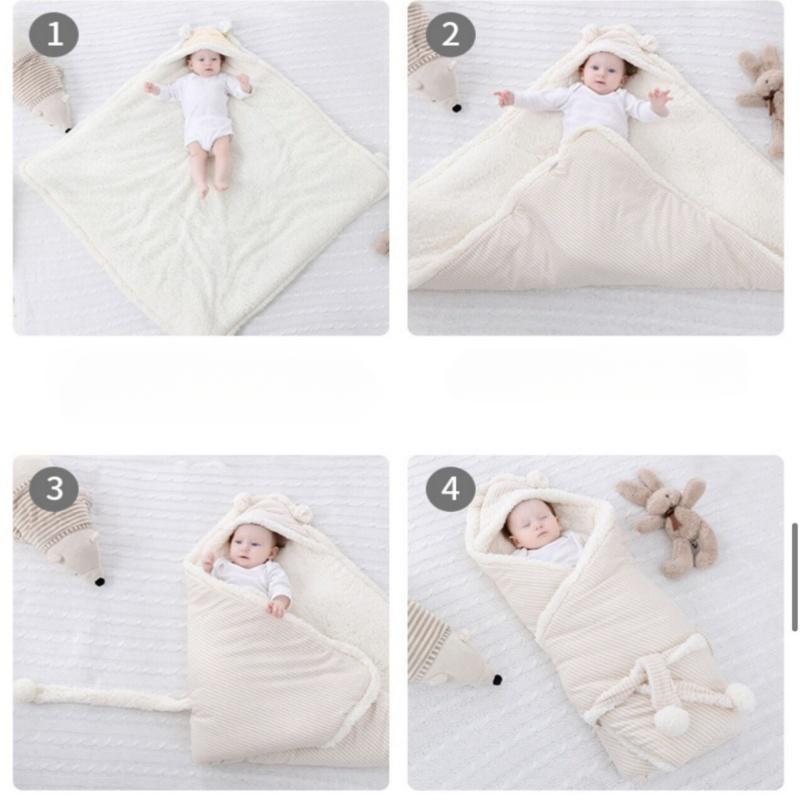 Зимнее одеяло для маленьких мальчиков и девочек, флисовое пеленание, спальный мешок для новорожденных, детское постельное белье, одеяло 80*80 см