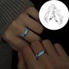 Cute Puppy Luminous Couple Rings Kitty Valentine's Day Gift Cat Dog Opening Ring  Best Friends