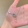 With Diamonds Pendant Necklace Zirconia Metal Sweater Chain Tennis Racket Necklace  Jewelry Gifts
