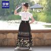 Новый набор Hanfu в китайском стиле для девочек с юбкой-«лошадиное лицо»