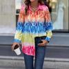 Ladies Spring Summer French Long Sleeve Printed All Match Blouse Shirt Top