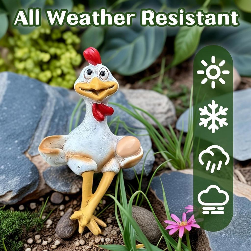 Милые статуи животных, забавная скульптура цыпленка, декоративная скульптура, сидящая мультяшная статуя цыпленка для сада, заднего двора, фигурка цыпленка из смолы, декор для стола в фермерском доме