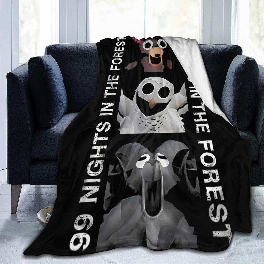 99 Nights in the Forest The Deer Flannel Throw Fashion Blanket Horror Game Bedding Knitted Fashion Blanket Outdoor Lightweight Multi-functio