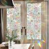 Floral Rainbow Static Sticker Window Privacy Film UV Protection Glass Sticker Non-Adhesive Window Cling for Home Bedroom Living Room Decor