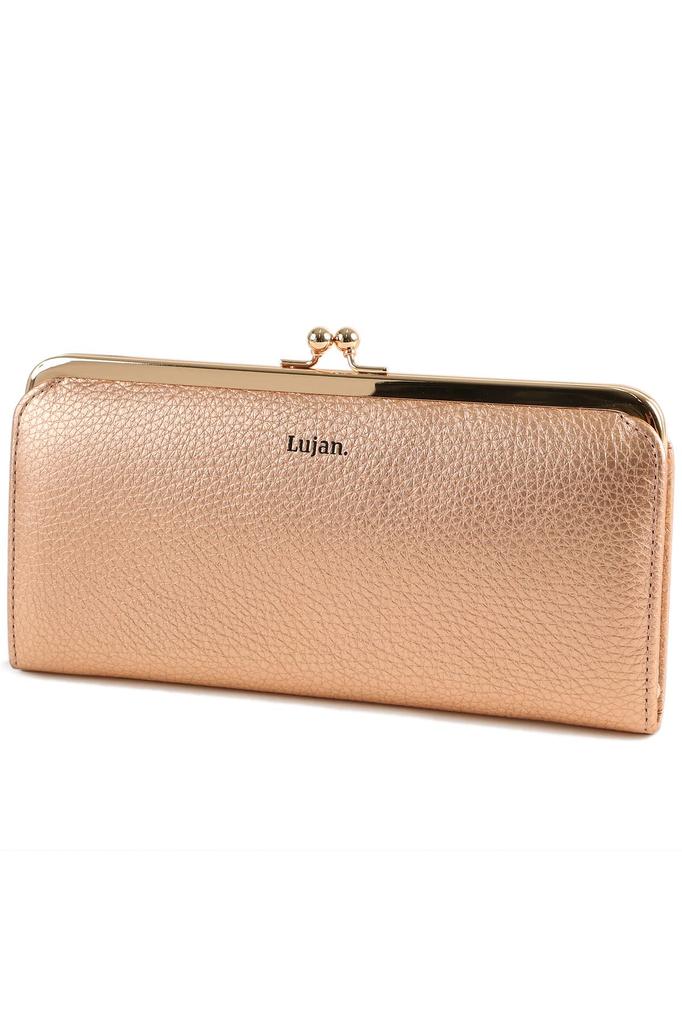 Длинный кошелек Lujan с застежкой из натуральной кожи розового цвета Lujan. Женский LU-92540-PK