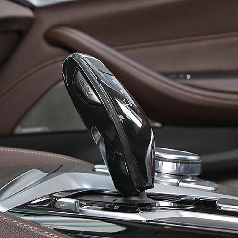 Автомобильная ручка переключения передач из углеродного волокна, крышка кнопки, декоративная наклейка, отделка для BMW G30 G32 G11 X3 G01 X4 G02, автомобильные аксессуары