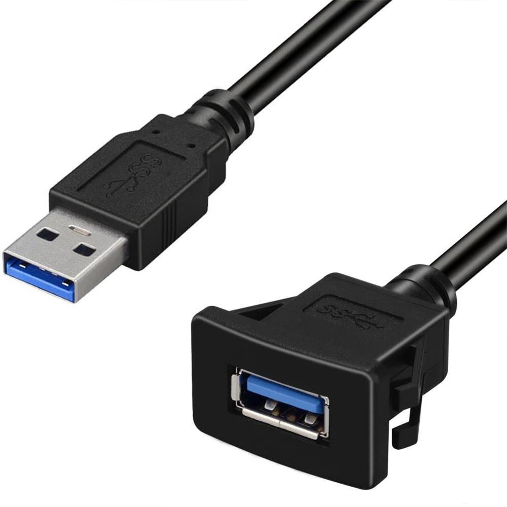 Single Port USB 3.0 Flush/Mount/Socket Flush Mount Exrending Wires Extension Cable Male To female