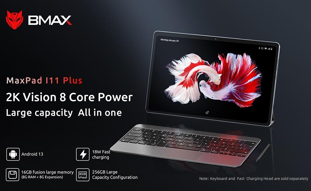 Refurbished: BMAX I11 Plus 10.4 Inch Tablet UNISOC T606 Octa Core 8GB RAM 256GB SSD Android 13 2K Screen 4G LTE 2.4G/5G WiFi Bluetoot