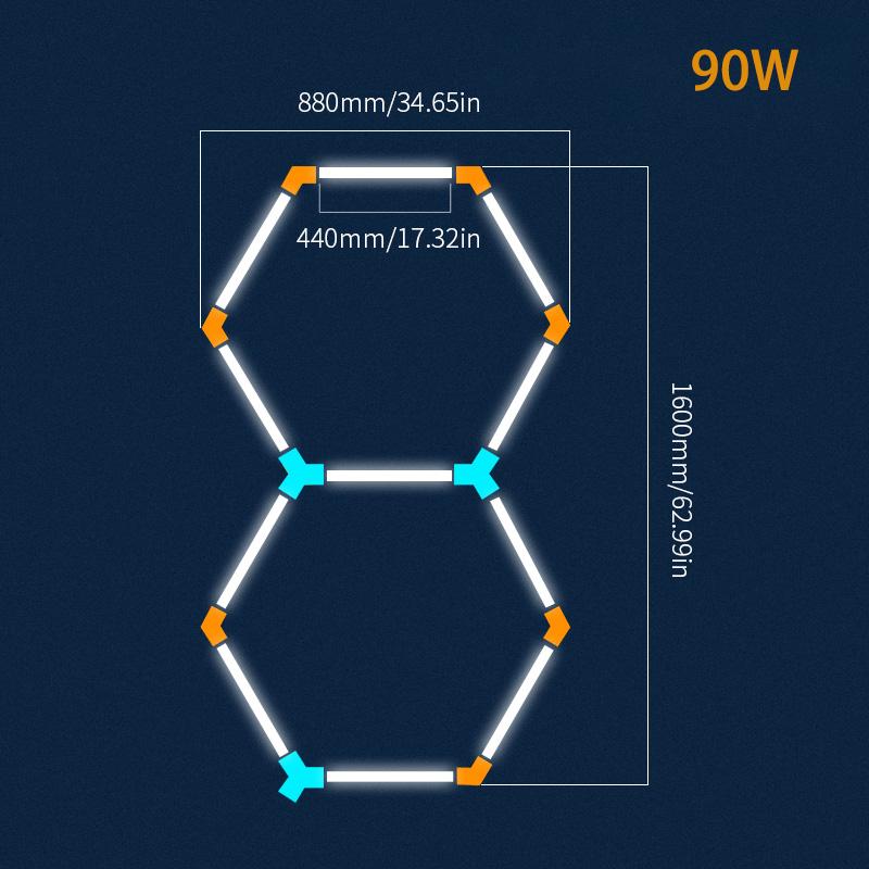 Парикмахерская Салон красоты Светодиодный потолочный светильник Шестиугольный Гаражный светильник AC85-265V Сотовый Светодиодное трубчатое освещение Для мастерской по детейлингу автомобилей