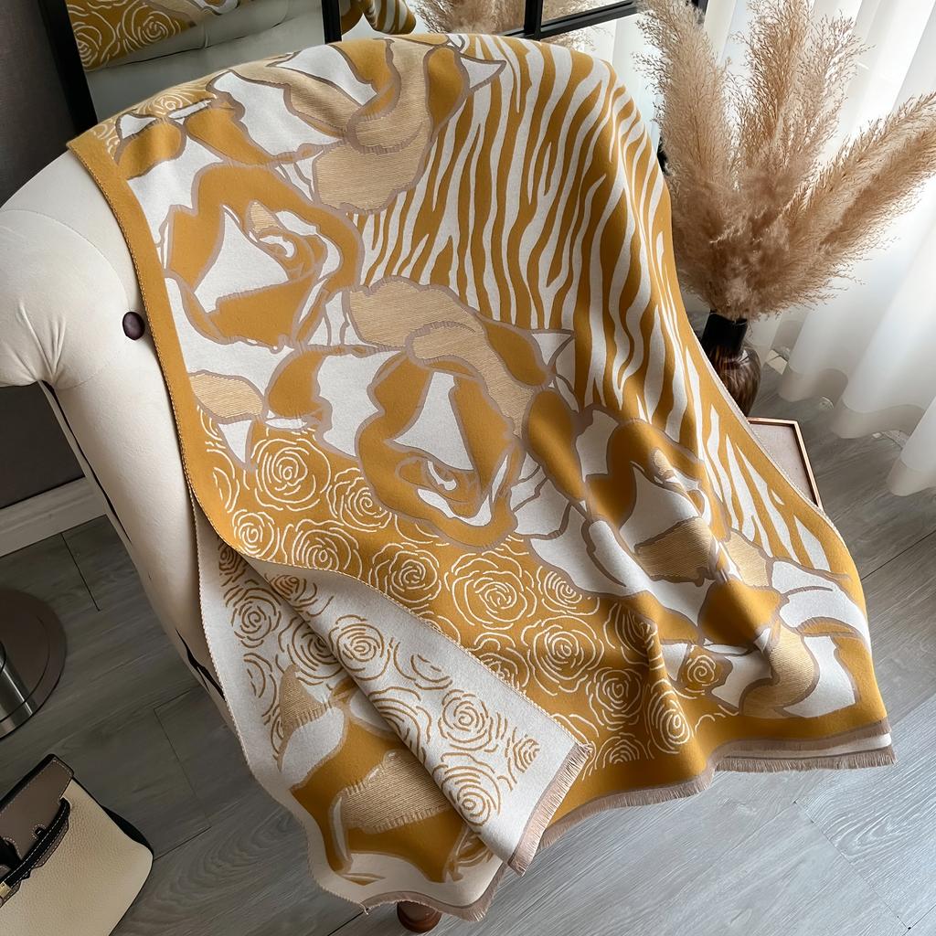 Кашемировый шарф для женщин Толстое теплое зимнее одеяло Женский Роскошное качество Шаль Накидка Буфанда Пончо Эшарп Пашмина