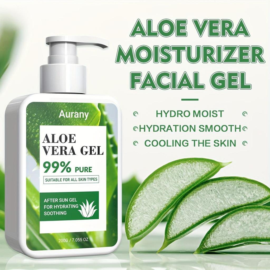 Aloe Vera Gel, Moisturizing Cream, High Purity Aloe, Soothing, Calming, Cooling, After Sun Repair, For Family Use-200g