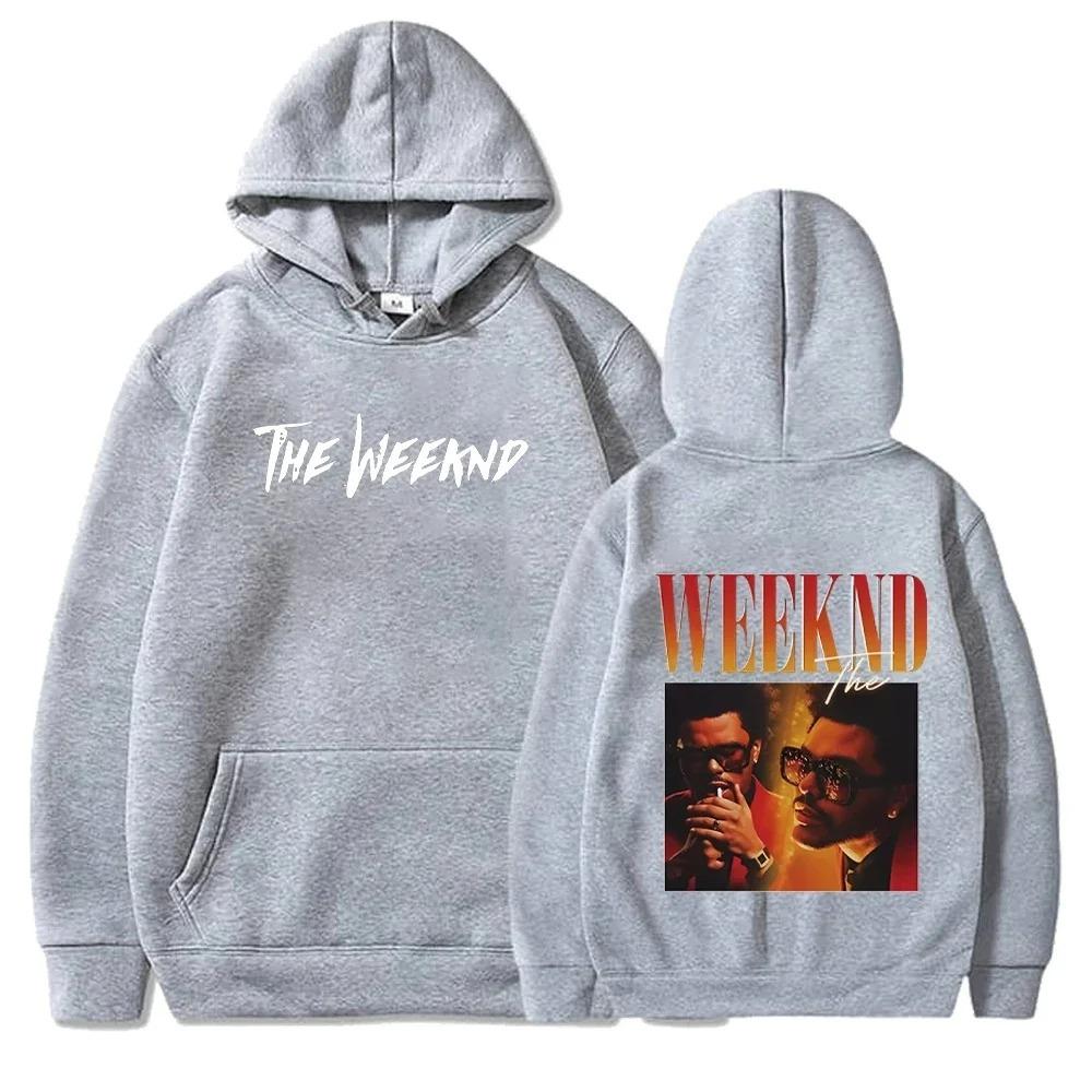 Флисовые толстовки Weeknd Повседневные свободные худи Оверсайз худи The Weeknd Уличная одежда Лонгслив Унисекс С принтом