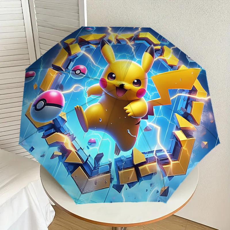 1PC , Pokémon Automatic Folding Umbrella | Vibrant Motif & Compact Design for Everyone, On-the-Go Essential - Gift-Worthy Style yy250930059