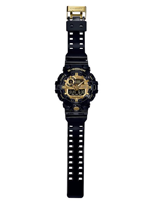Casio Мужские кварцевые часы GA-710GB-1A с аналоговым циферблатом, водонепроницаемостью 200 м, ударопрочностью, из смолы