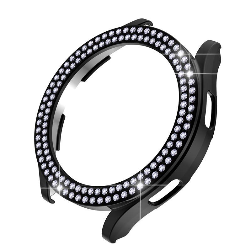 Алмазный Чехол для Samsung Galaxy Watch 5/4 40мм 44мм Полый Защитный Корпус Двухрядный Блестящий Кристальный Бампер Без Экрана
