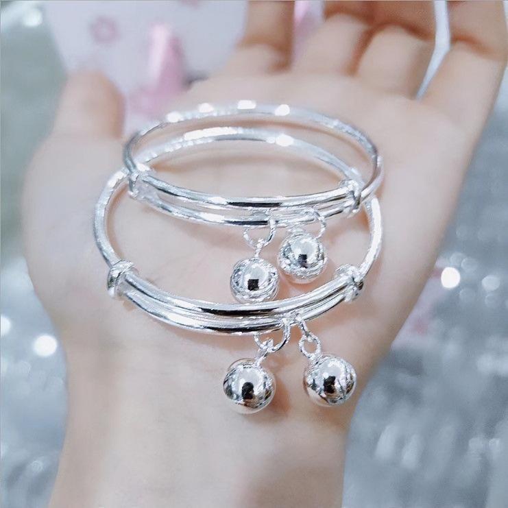 Silver Double Ring Blessing Bracelet: Sleek Ins Style, Niche Design, High-End Women's Accessory