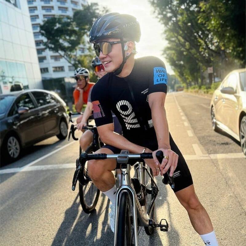 Mens Womens Quick-Dry Cycling Jersey Long Sleeve Breathable Road Bike Top Ride