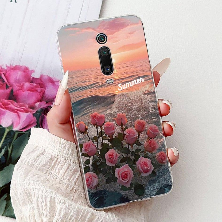 For Xiaomi Mi 9T Case Fashion Flower Shockproof Cover For Xiaomi Mi 9T Pro Redmi K20 Funda For RedmiK20 Pro Mi9T Silicone Bumper