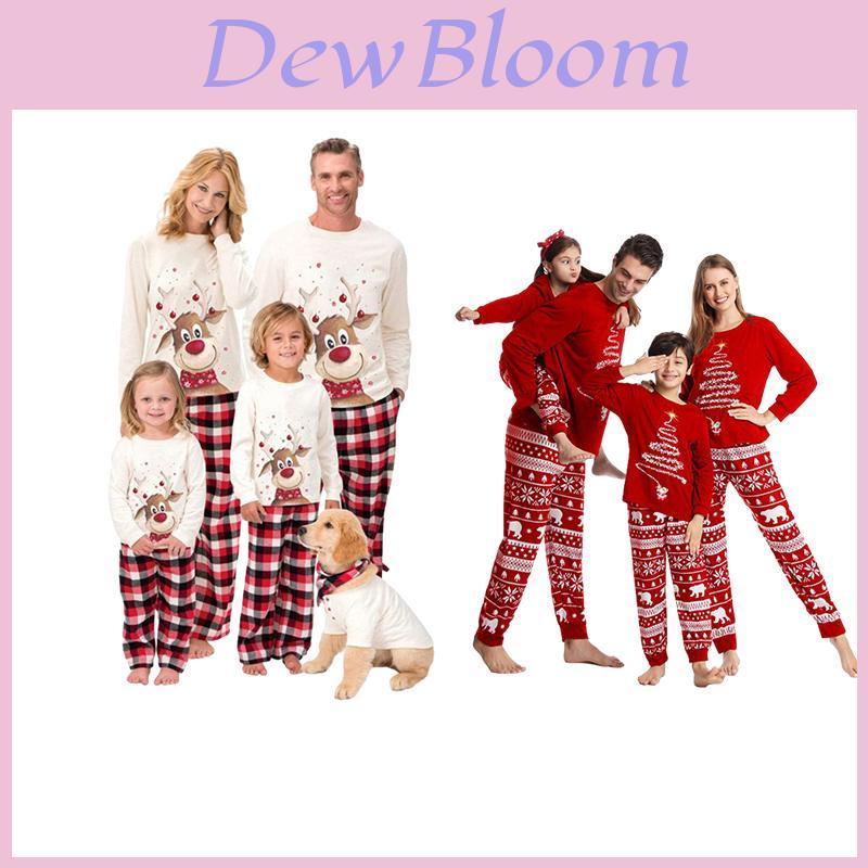 Family Pajama Set For Christmas Soft And Comfortable Fabric Cartoon Pattern Suitable For Spring And Autumn