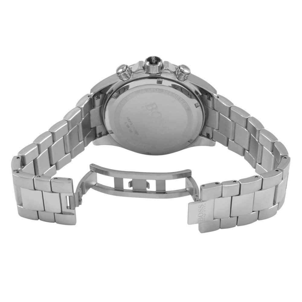 Hugo Boss 1513755 мужские часы Серебристый ремешок Синий циферблат 43 мм + коробка