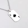 European and American fashion Stainless Steel necklace creative playing cards Ace of spades heart pendant Men's sweater chain jewelry