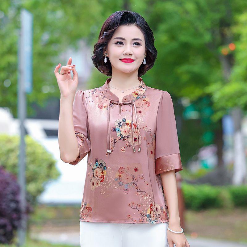 Женские рубашки с вышитым воротником-стойкой на пуговицах, блузки в этническом стиле, весна/лето, винтажные рубашки, топы