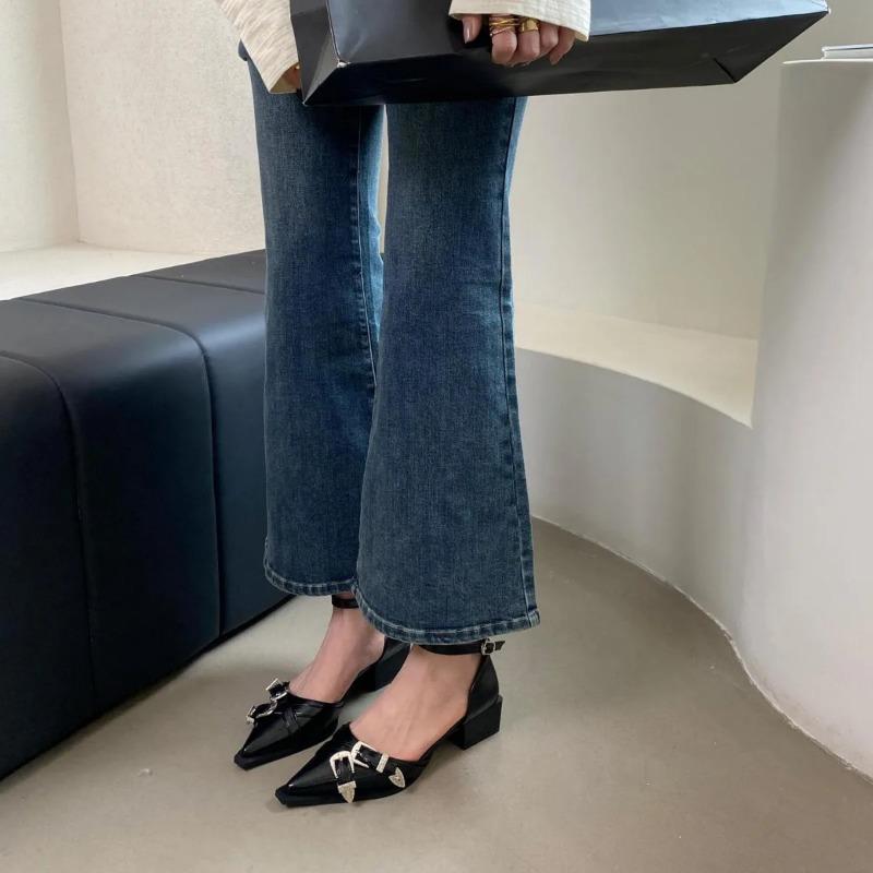 Весенняя обувь Прозрачный каблук Женские сандалии Эспадрильи Платформа Средний 2025 Женская Девушки Бежевый Мода Высокий Заостренный Ретро Средний Закрытый