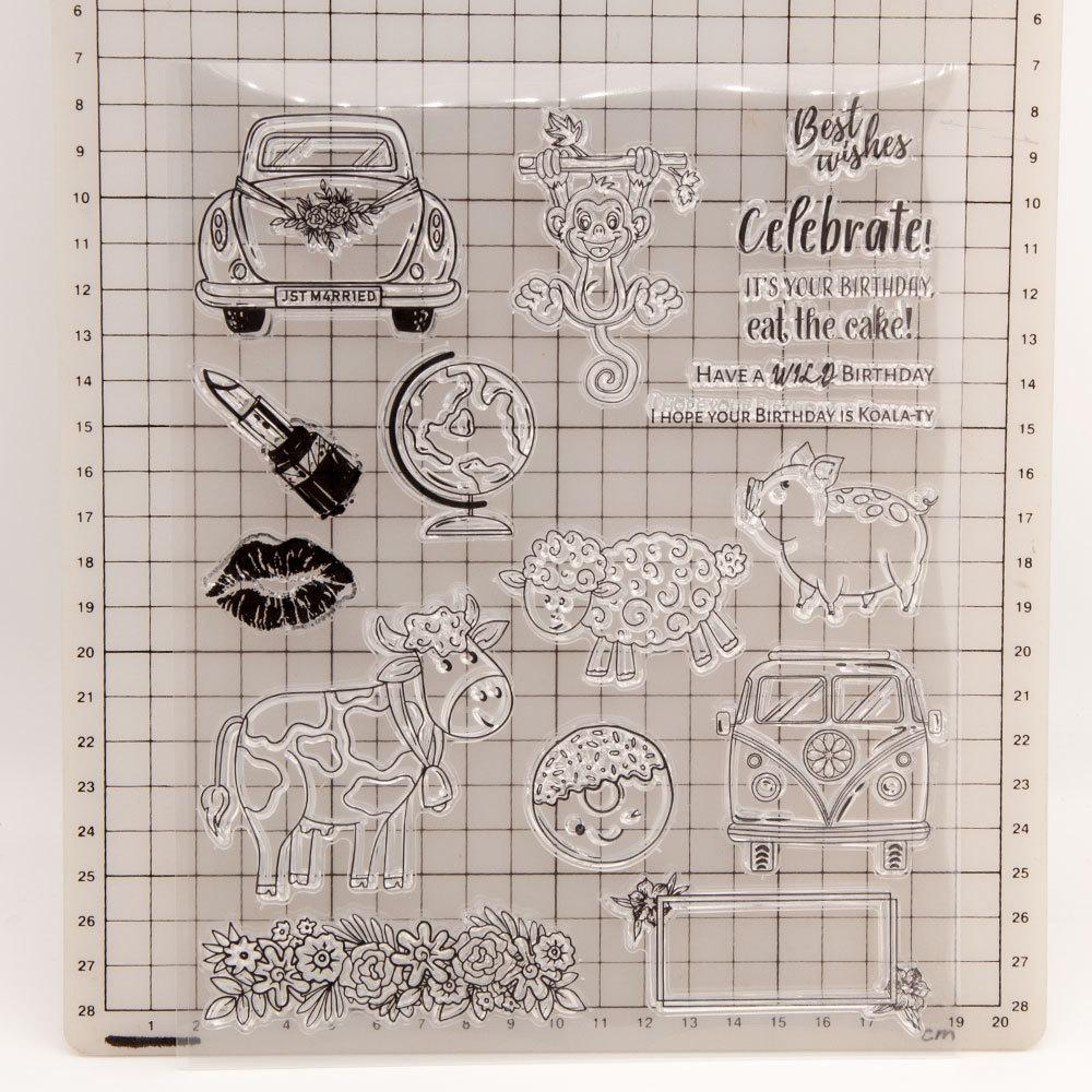 Прозрачные силиконовые прозрачные штампы с животными, жирафом, слоном для печати, сделай сам, скрапбукинг, декор для фотоальбома, поздравительный цветок