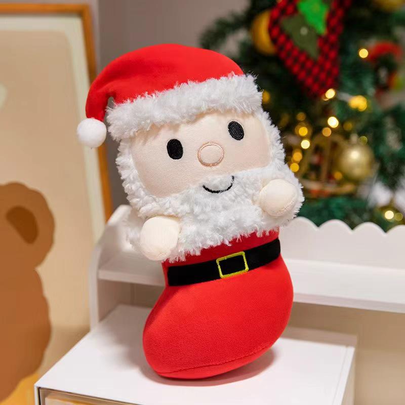 Santa Claus & Reindeer Tree Plush Toy - Mini Christmas Gift