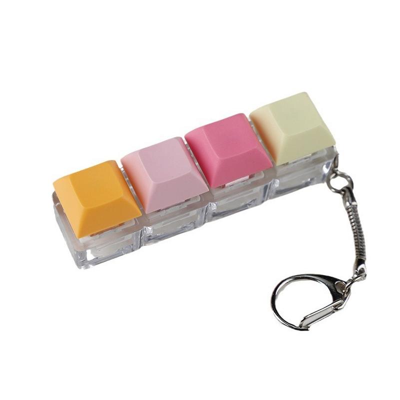 Механическая клавиатура с 4 клавишами, игрушка-брелок, вечеринка, снятие стресса, сделай сам, кнопка-фиджет, колпачок клавиши, игрушки-фиджеты для клавиатуры, клавиатура для пальцев