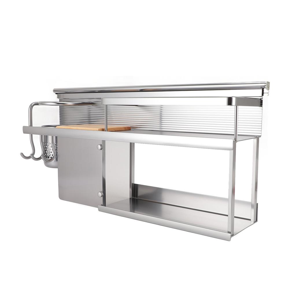 Полка для кухонных принадлежностей, двухъярусная, из алюминиевого сплава, настенная, кухонная, органайзер, стойка для лопатки, ложки